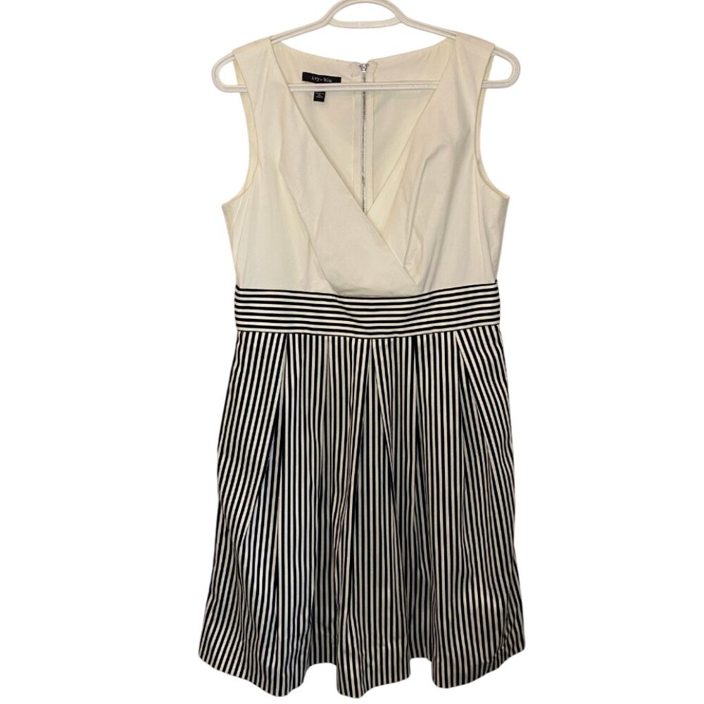 Ivy + Blu mini dress white black women's size 8